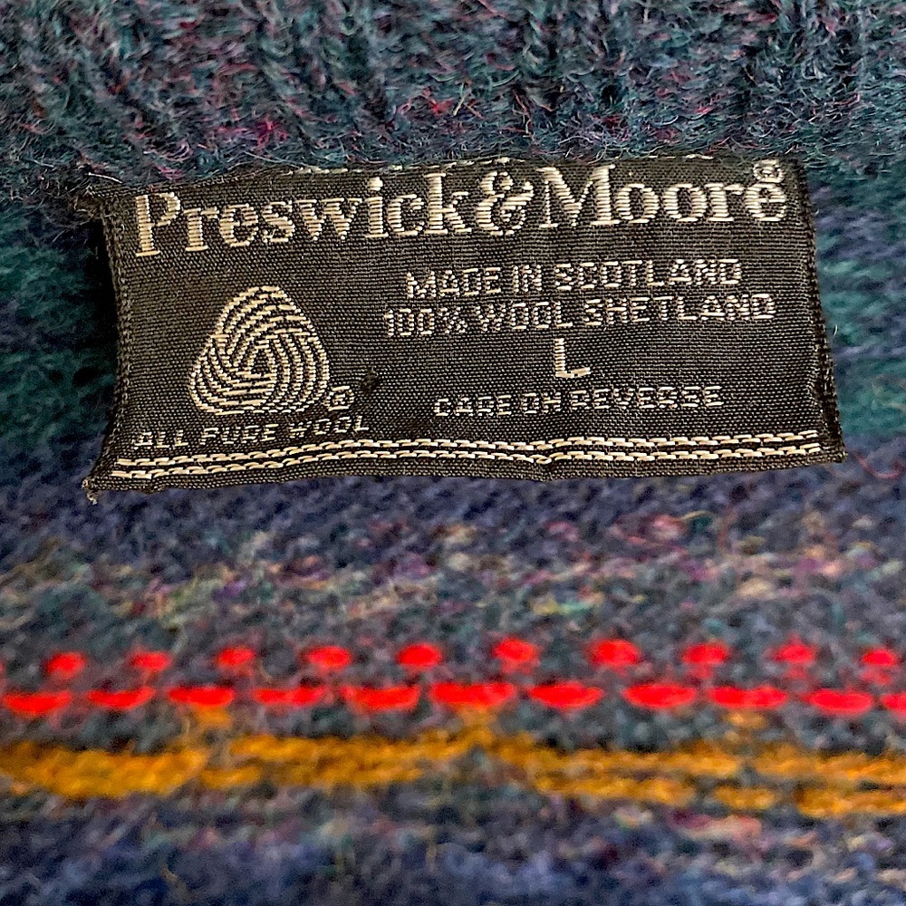 Vintage 100% Scotland shetland wool Preswick&Moore - Picture 3 of 3